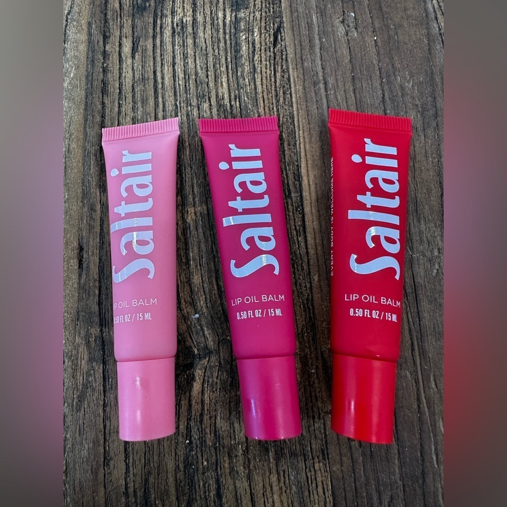 Saltair Lip Oil Balm Trio — Pink, Magenta & Red